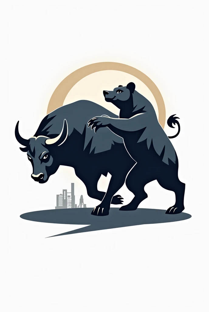 Create a bull and bear stock market logo 