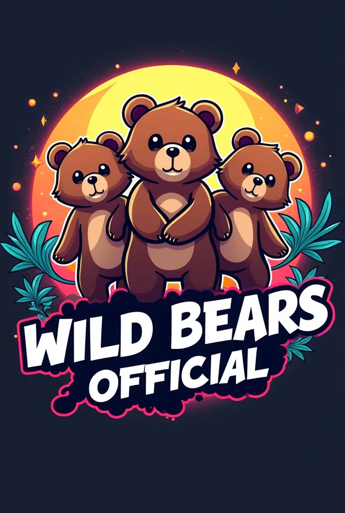 A logo for a dance group that says wild bears official with 3 kawaii but wild bears