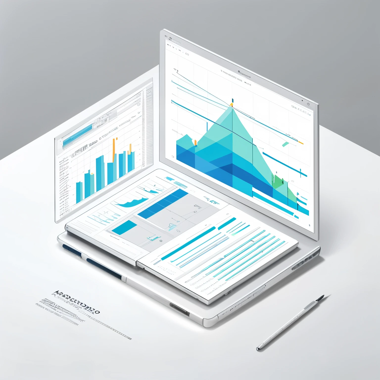 masterpiece, best quality, realistic rendering style, highres, svg illustration, isometric illustration transparent expression, made with illustrator, data visualization, abstract art representing data, (white background), (white theme).