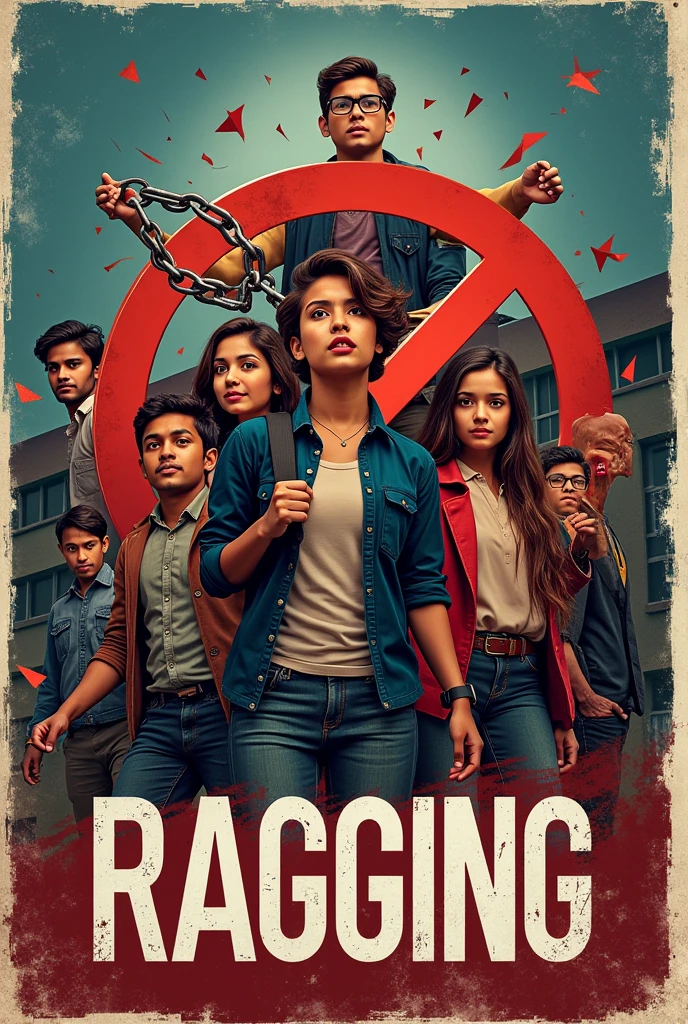Anti ragging poster with message 