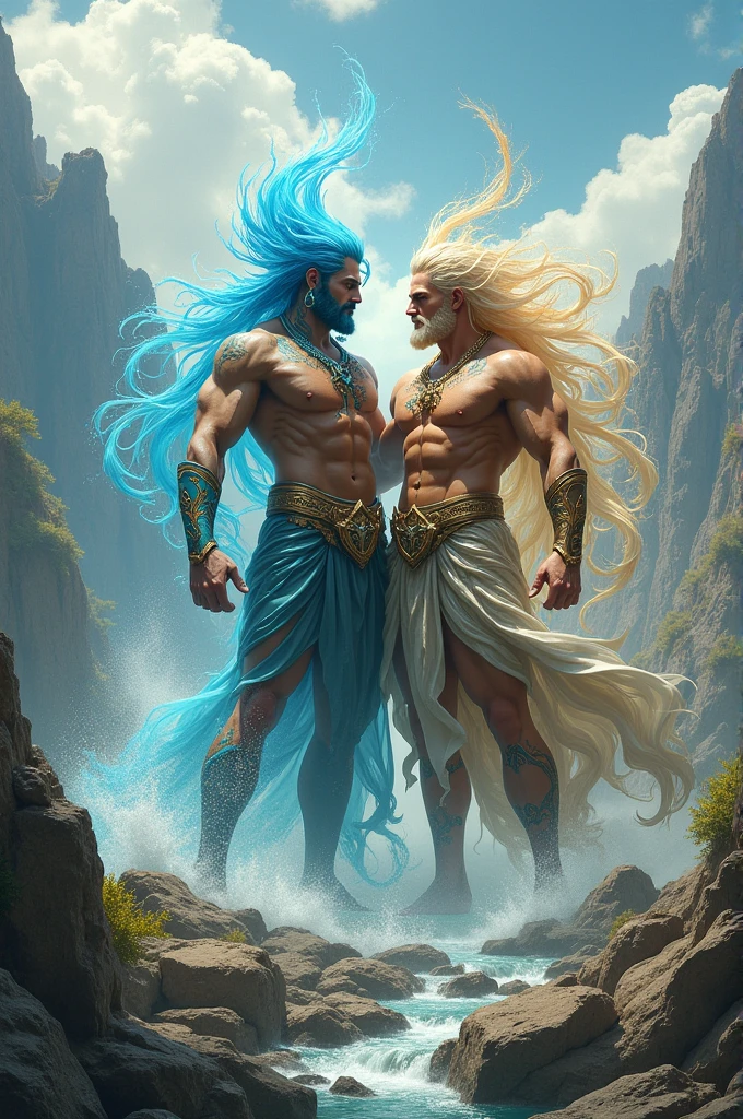 Create 2 male gods creating water and earth