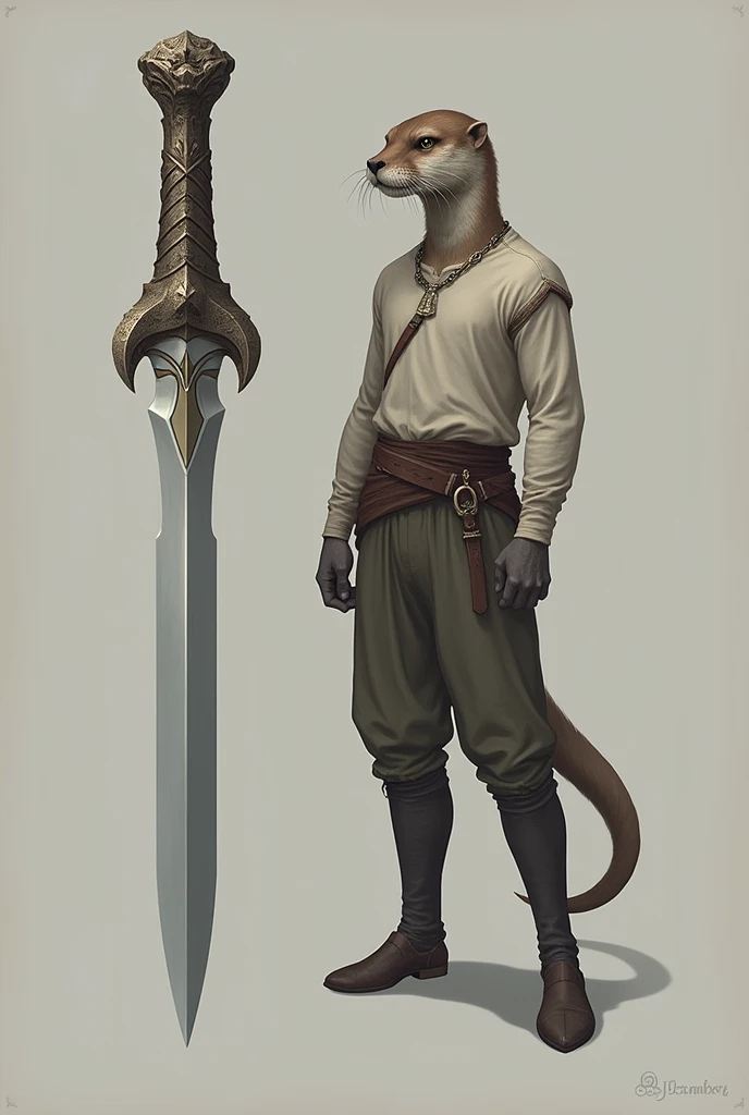 A parrying dagger with an otter hilt.