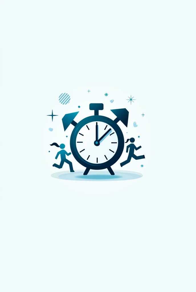 Create a simple logo about time task that has digital technology elements and includes exercise elements., learn bedtime and mealtime