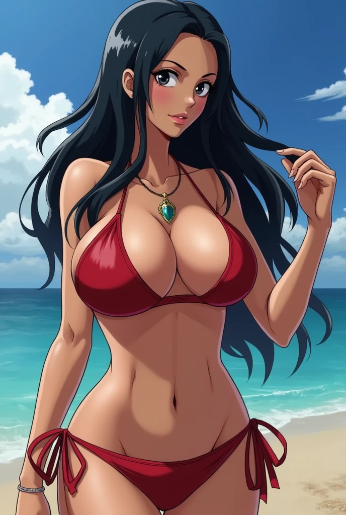 Boa Hancock from One Piece but she has a really huge chest With bikini
