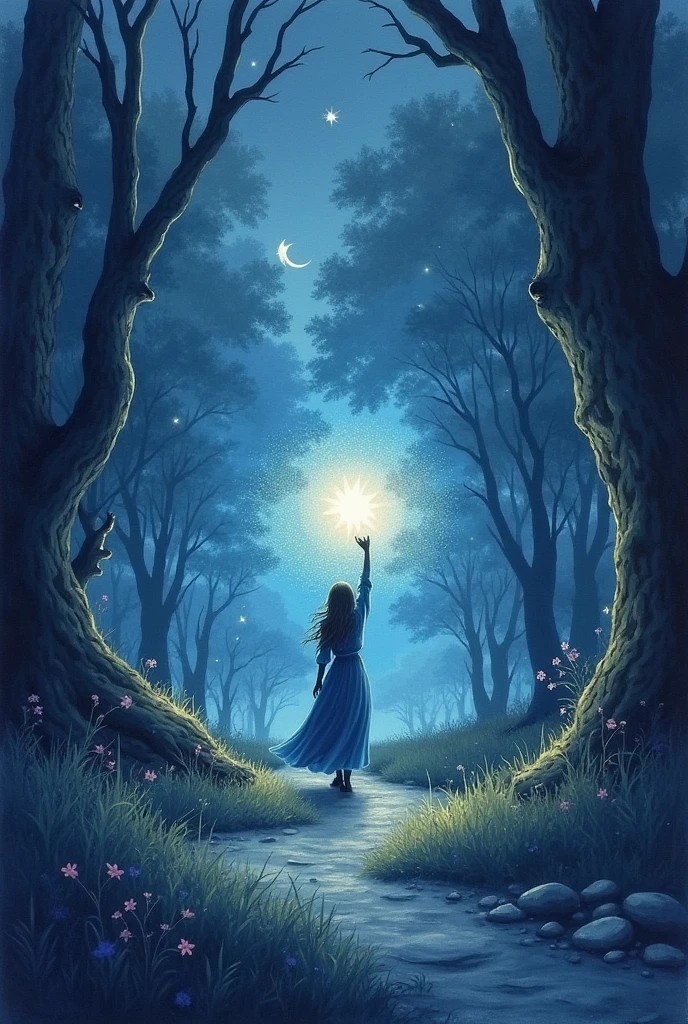Diamonds sparkle in the dark。No people。Fantasy。Watercolor。