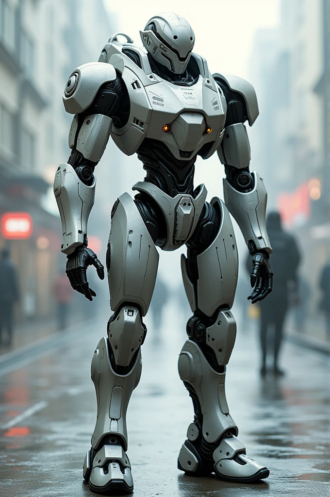 A futuristic robot about human size capable of thinking with in buid weapons and there different design