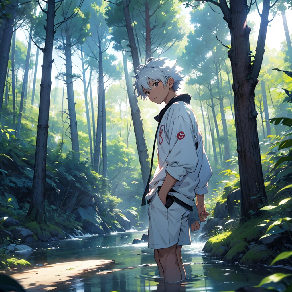animado, animado art, animado boy, animado girl, río, río, río, río, río, río, río, río, río, río, río, animado lush john 8k woods, Kaworu Nagisa, animado beautiful peace scene, tumbado en el camino del bosque, animado art wallpaper 8 k, animado nature wallpap, animado art wallpaper 4 k