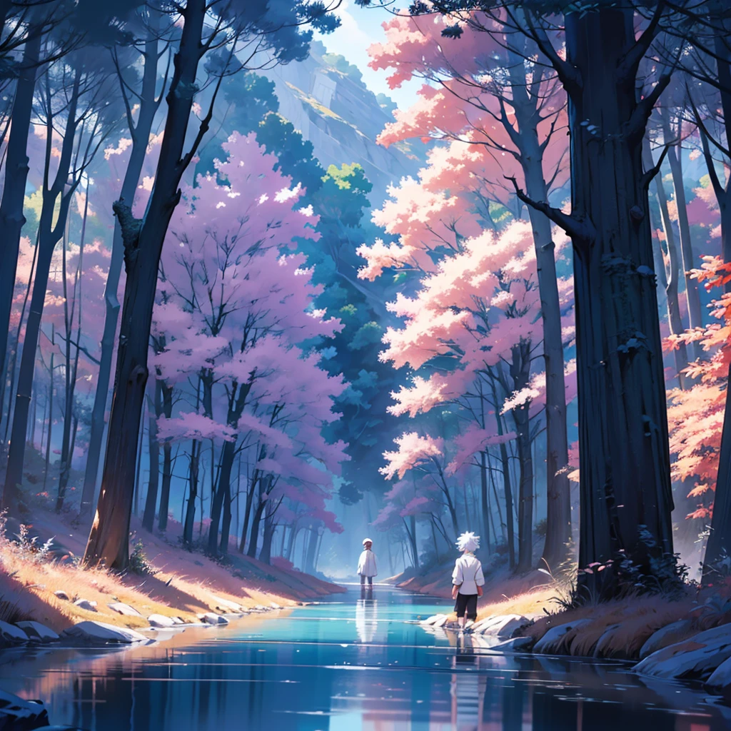 animado, animado art, animado boy, animado girl, río, río, río, río, río, río, río, río, río, río, río, animado lush john 8k woods, Kaworu Nagisa, animado beautiful peace scene, tumbado en el camino del bosque, animado art wallpaper 8 k, animado nature wallpap, animado art wallpaper 4 k