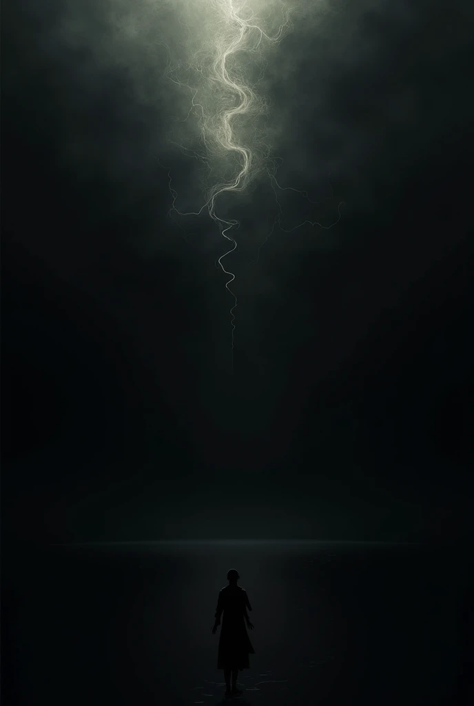 Vast dark abyss: Depict an immense, infinite scene filled with deep shadows and total darkness, representing the boundless and formless nature of primordial Chaos.