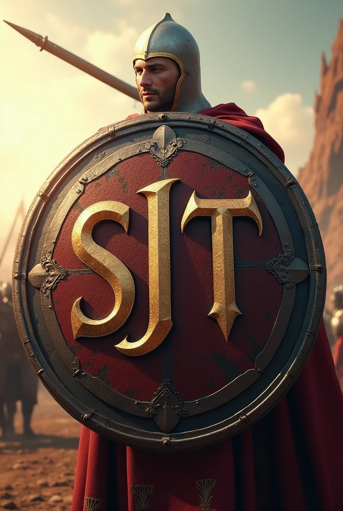 I want to create a shield with the letters SJT