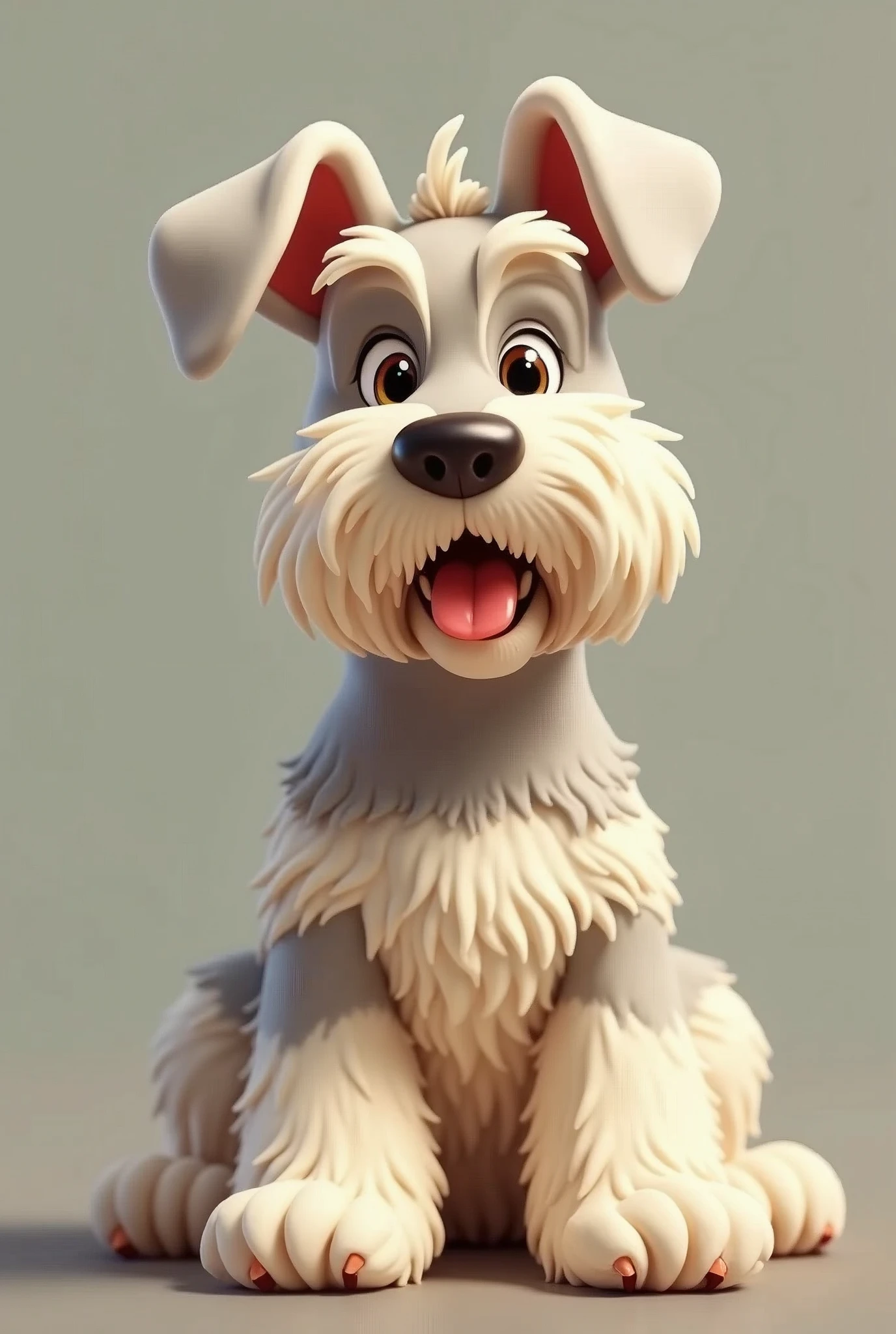 Disney style cream colored Schnauzer dog 