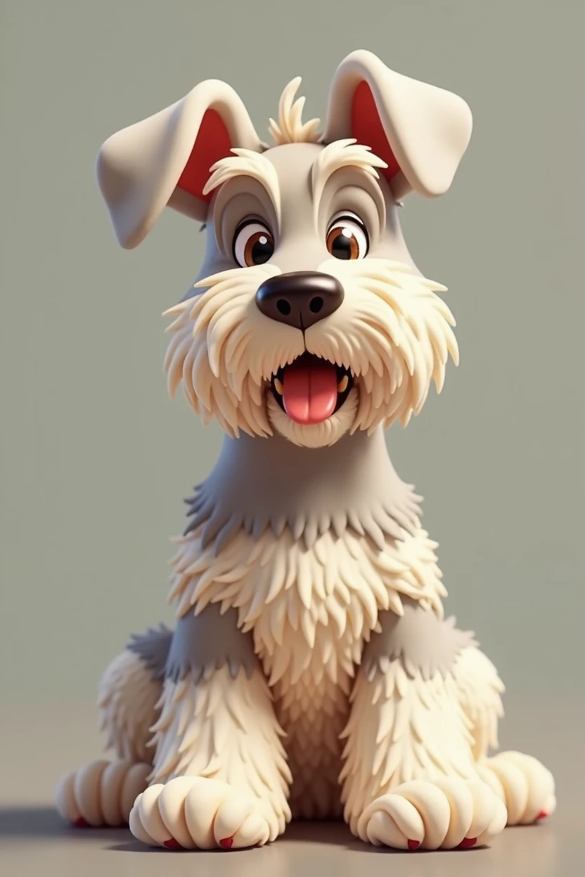 Disney style cream colored Schnauzer dog 