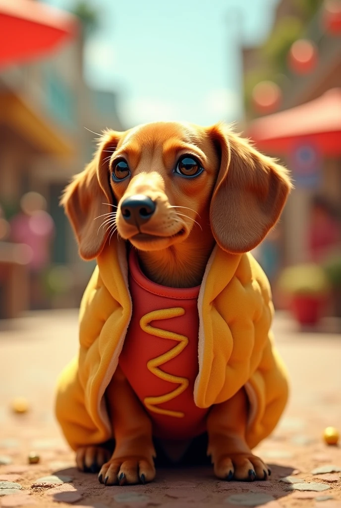 Dachshund in a hot dog

