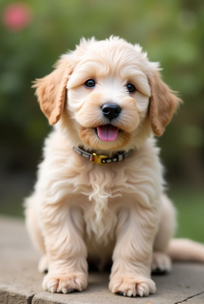 Disney style cream colored labradoodle puppy