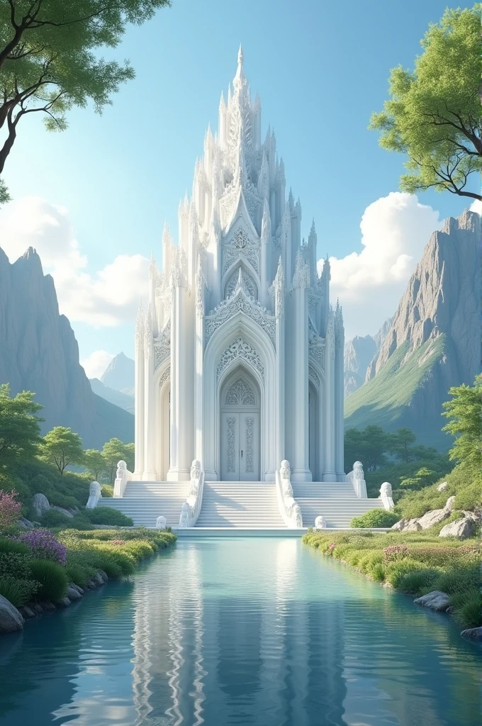 The majestic white temple hall