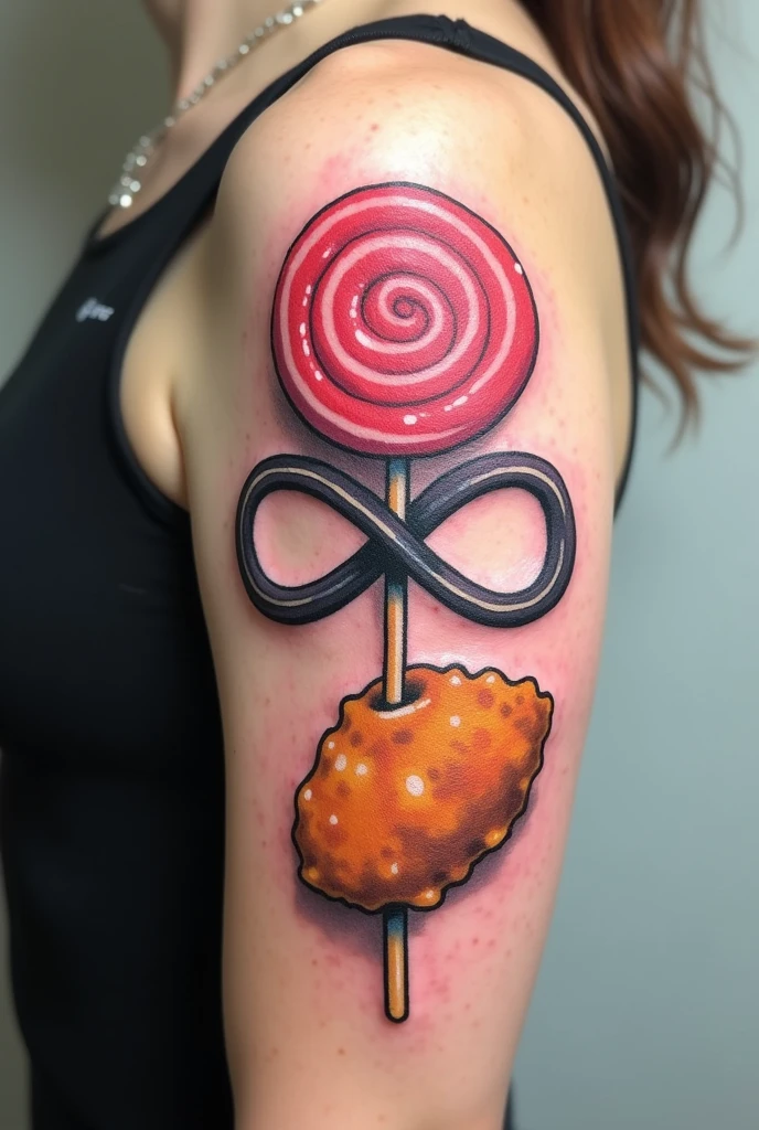 Tatuaje de ♾️ 🍭🍗 combinados