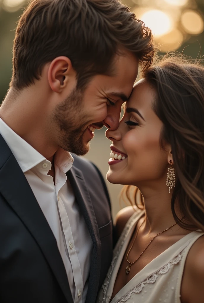 Man and woman looking at each other and smiling