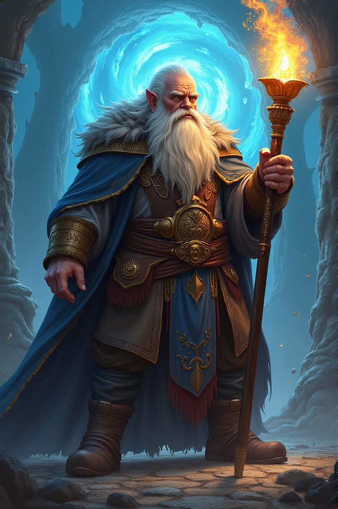 Dwarf wizard holding staff 