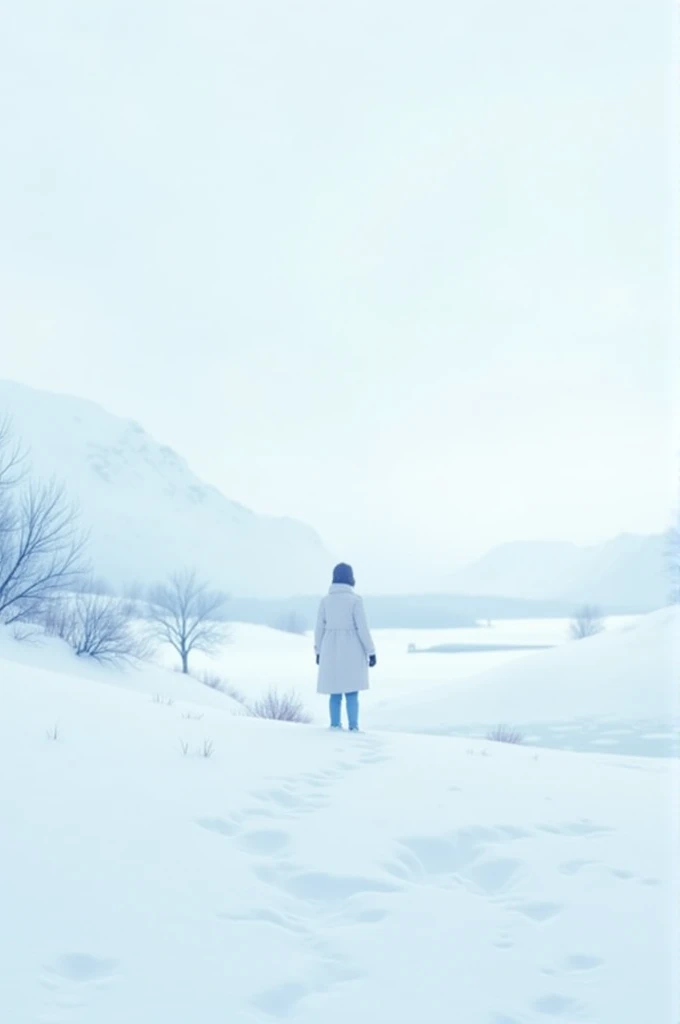 white scenery, a little blue 
