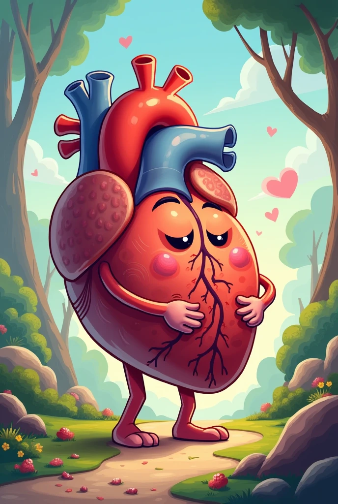 I want Cartoon Organ donation more creative drawing heart 
