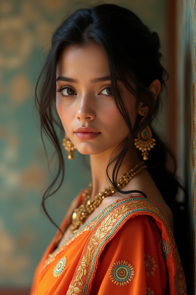 A pretty girl in indian clothes 
