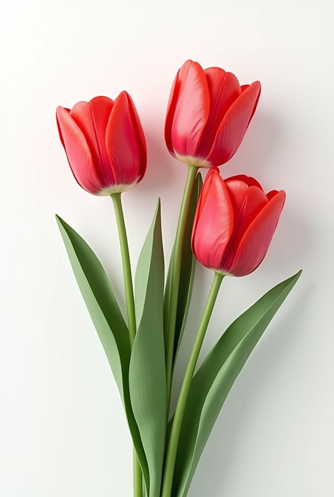 (simple background, white background:2.0), ((masterpiece, top quality, high resolution, highly detailed CG unified 8K wallpaper)), (bouquet of red tulips:1.3), emphasizing the contrast between red and white,