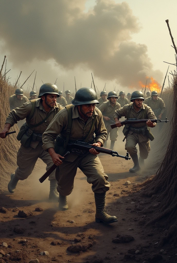 Soldiers of the First World War fighting