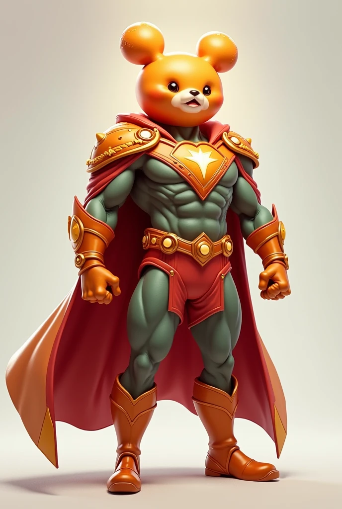 That's not right。That guy is a hero。The face is an Bean-sweet bun and the body is human、Dress him in hero clothes。