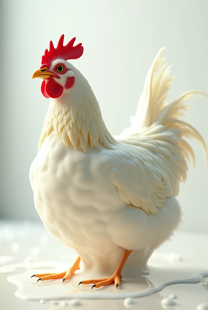A chicken stuffed with milk