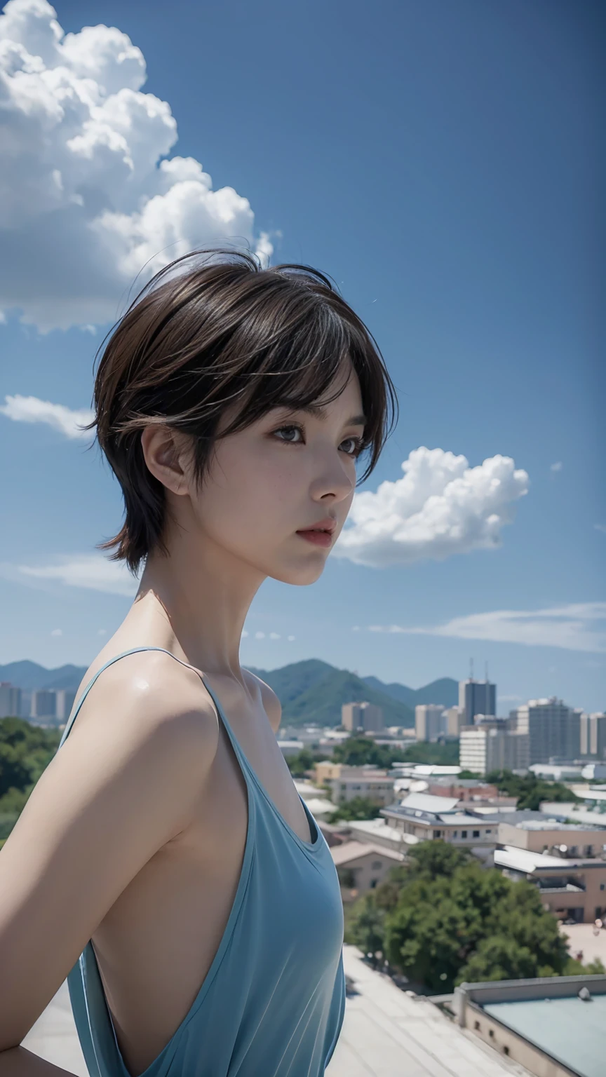 comics，2D images，comics风格，Shinkai Makoto animation style，Makoto Shinkai animation film art style，Ultra-wide angle viewing angle，Chinese，Small town，Imagine，Super Fine，Very detailed，high quality，8K ，OC Rendering，Dynamic perspective，Super real，Super realistic