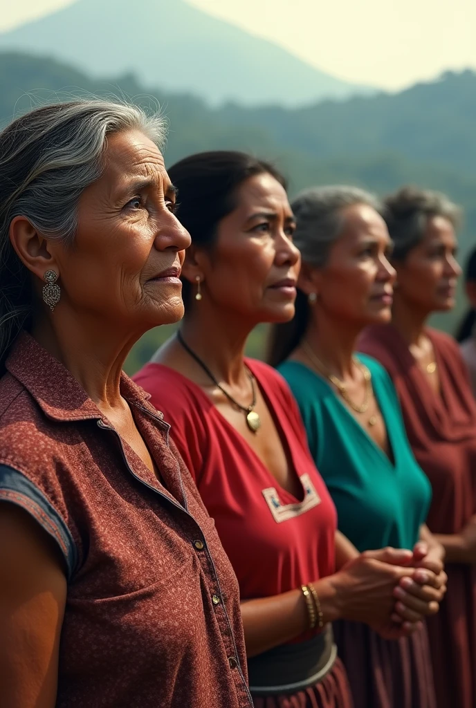 Group of women from Guatemala looking ahead