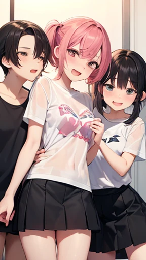 Orgy、ｔshirt、Orgy、Wide forehead、Orgy、See-through、Orgy、pink、Orgy、smile、Orgy、Get angry、Orgy、heart、Orgy、short hair with twin tails、Orgy、Long bangs、Orgy、skirt、Orgy