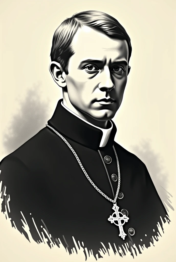 create a stencil of pope saint pius x as a young man