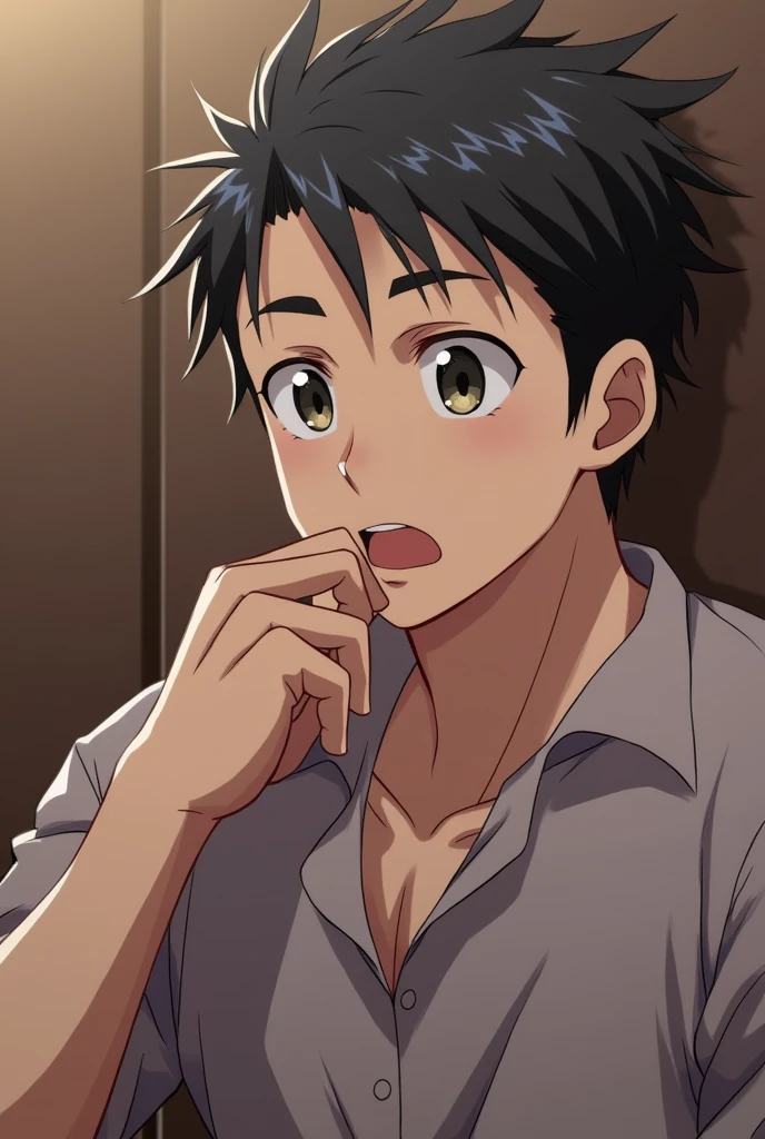 Man sucking another anime's penis