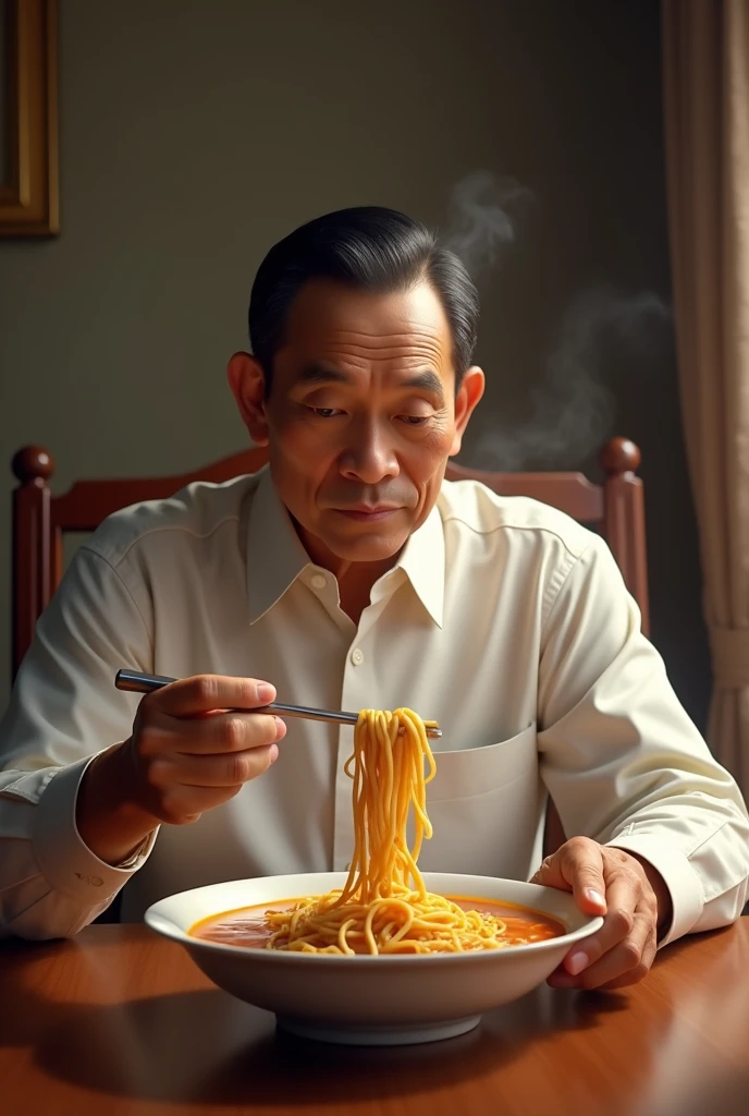 Hun sen eating noodle