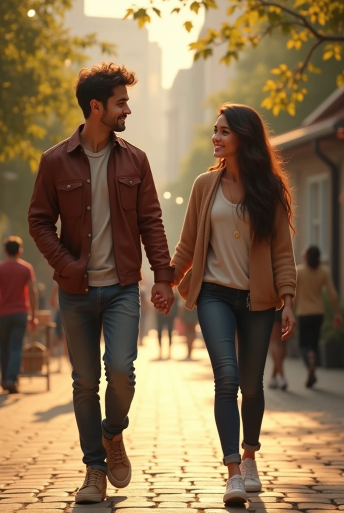 Couples holding hand and walking