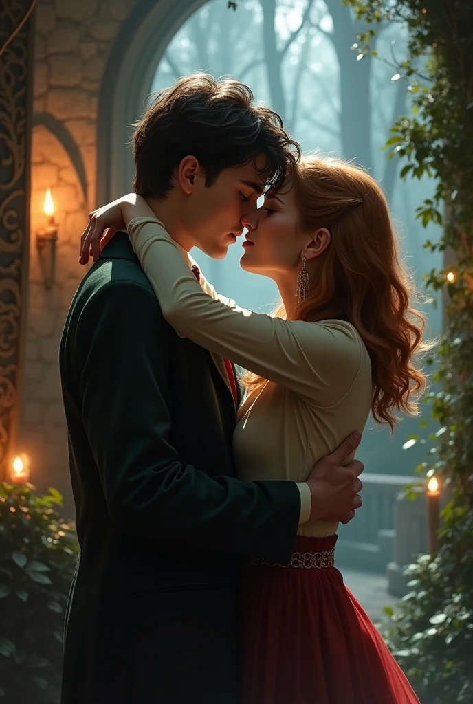 Harry potter y Hermione beso