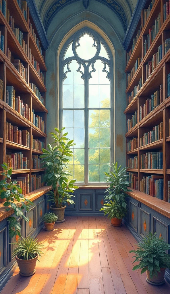 horizontal watercolor magic library