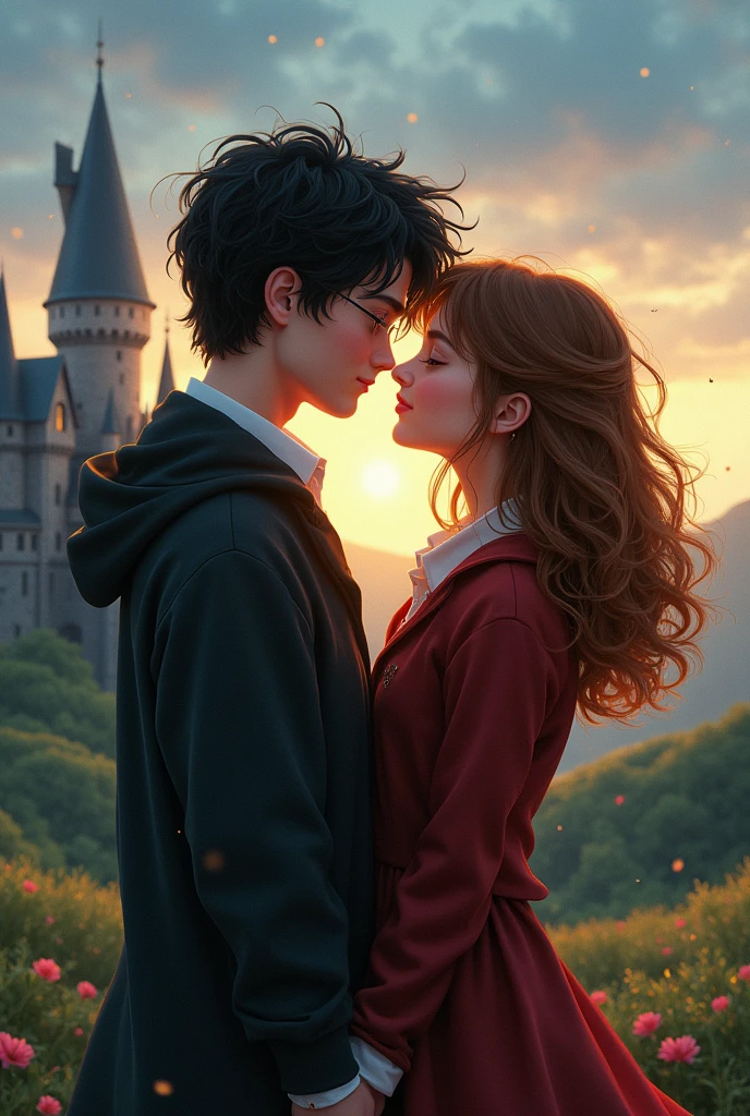 Harry potter y Hermione beso