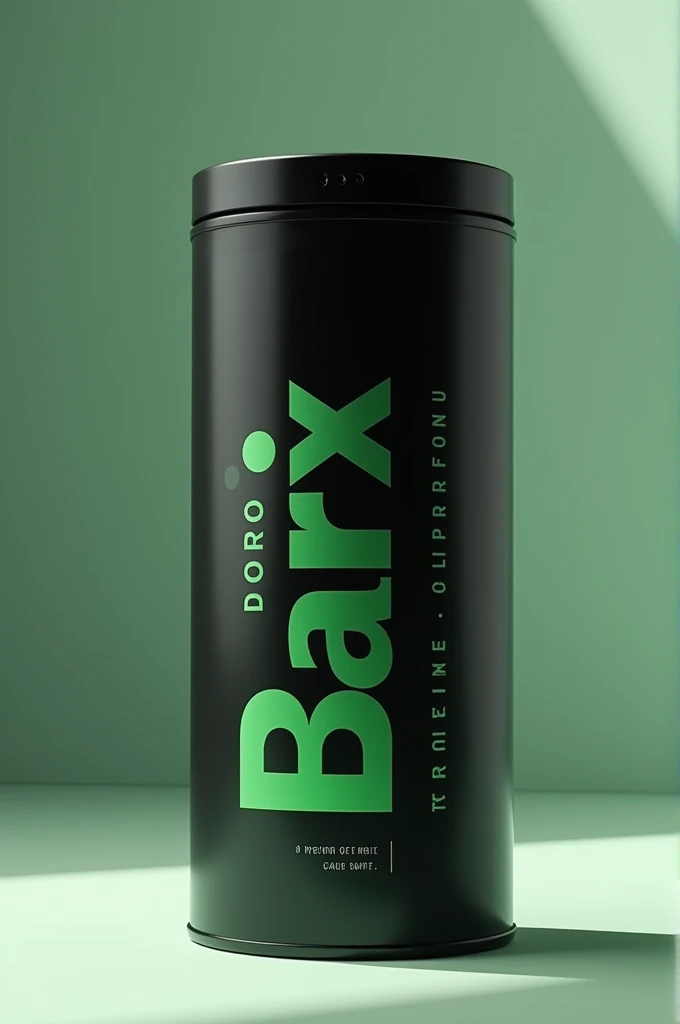 I want a new and special package for coffee powder that is cylindrical with Barix brand in dark green and black color.