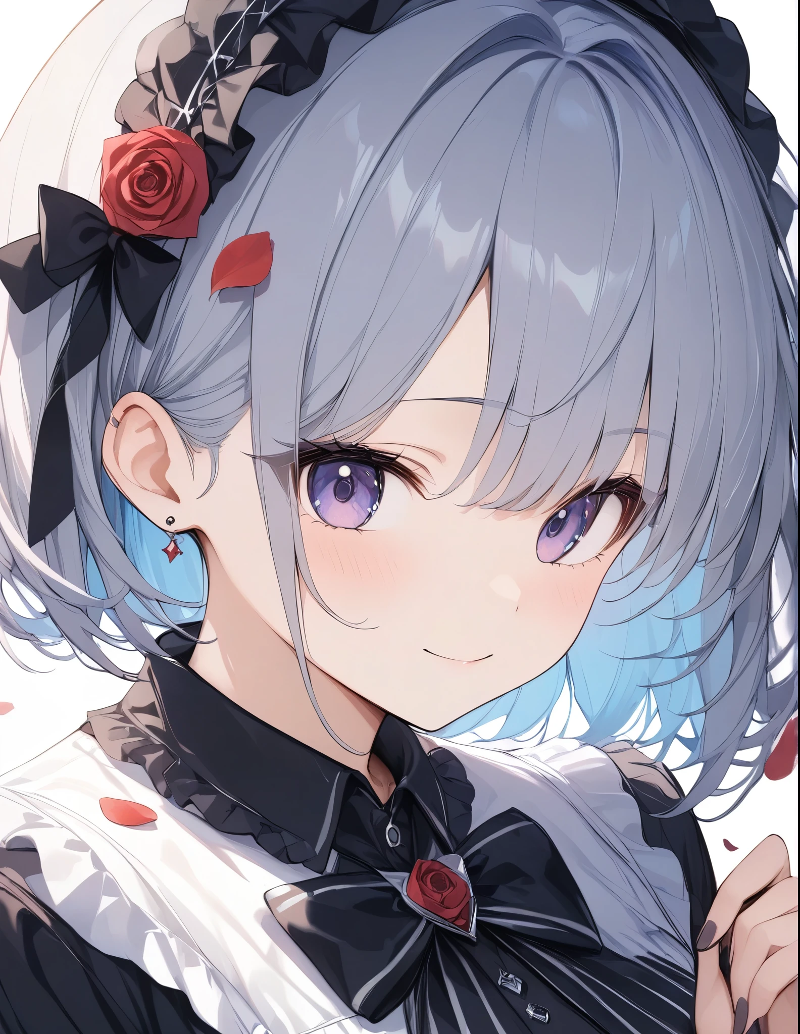 High resolution, Attention to detail, high quality, High resolution, 最high quality, 4K, 8k, Awards、BREAK、Gothic、Gothic Lolita、BREAK、Rose petals fall、Mysterious artwork、Flat Line
