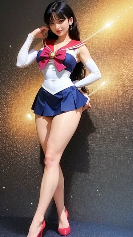 (Highest quality､32K, Perfect body, Ultra detailed face､Detailed eyes)､Sailor Moon､Cosplay、Big Breasts、Narrow waist､fat ass､Fat legs、