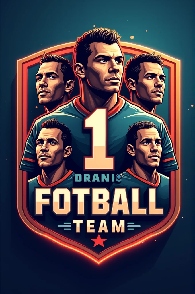 Football team logo written the legendary players