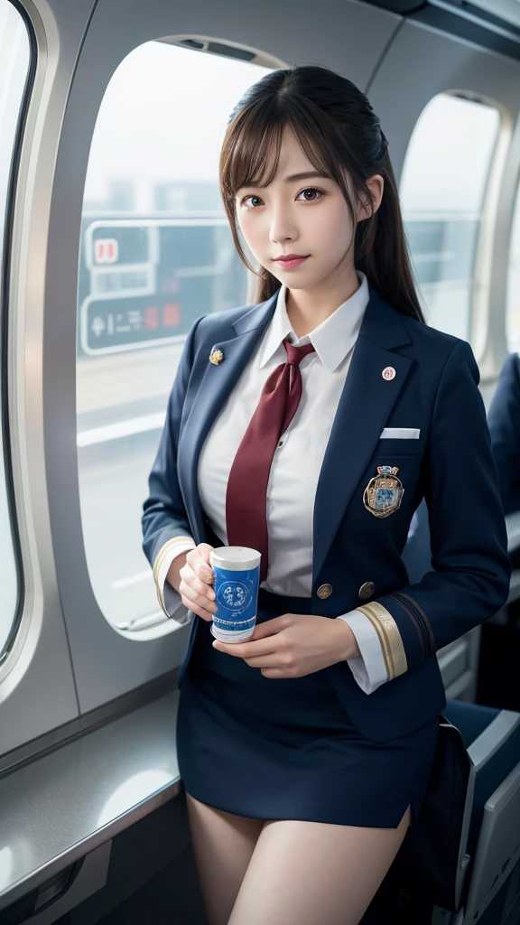Super detailed, High resolution, Super detaileded, highest quality, wonderful, highest quality,Integrated 8K wallpaper, cinematic lighting, stewardess、20-year-old、Japanese