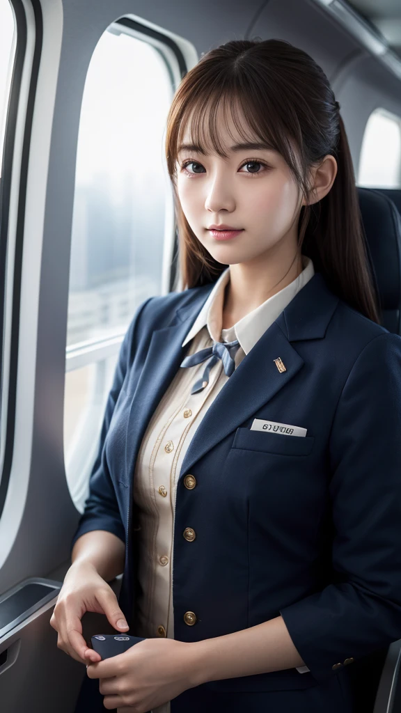 Super detailed, High resolution, Super detaileded, highest quality, wonderful, highest quality,Integrated 8K wallpaper, cinematic lighting, stewardess、20-year-old、Japanese