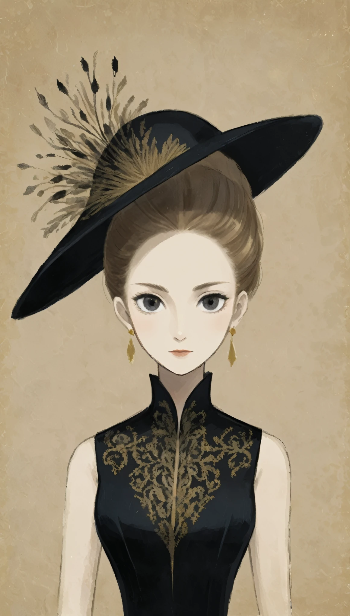 [in style of Hans Hartung],in style of Carolina Herrera-【Gorgeous clothing designer】-,in style of Catherine Hyde
1girl,character concept design,upper body