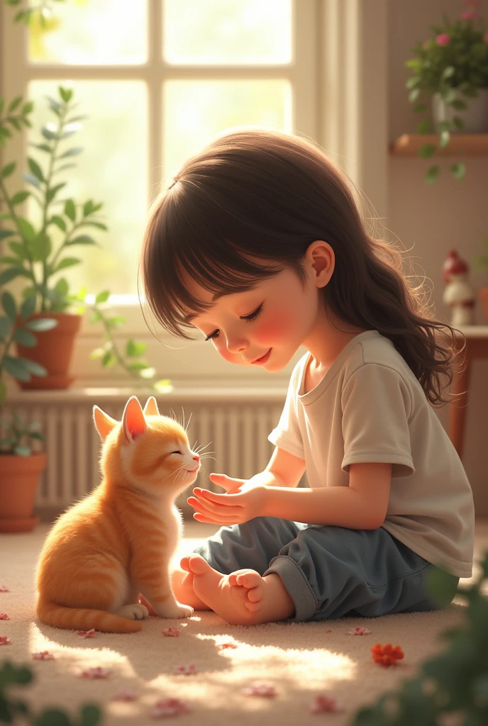 a girl who love cat