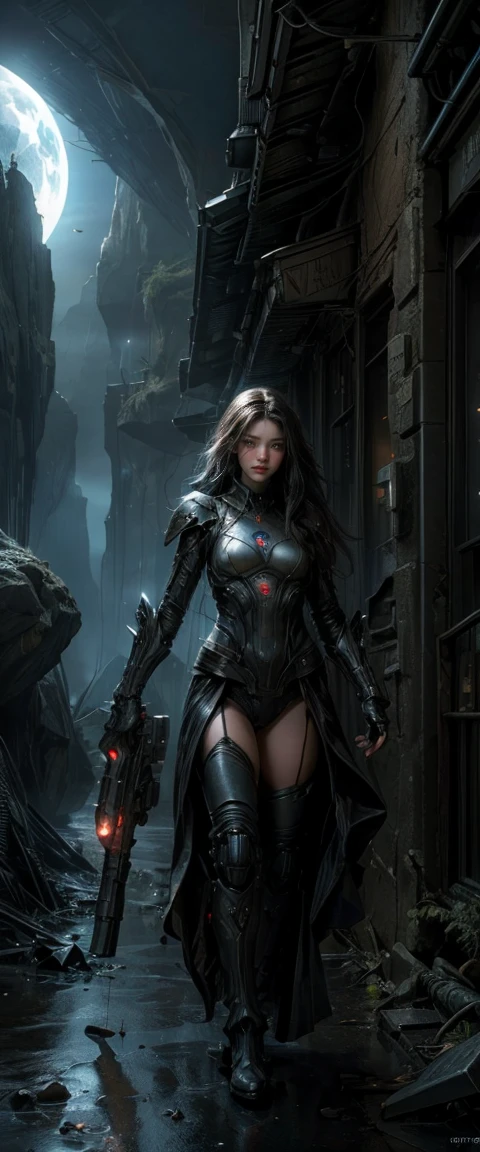 ((work of art, highest quallity, A highest quallity de imagem, high resolution, photorrealistic, CRU photo, 8k)), angry robot with a big gun in a deserted area, epic sci-fi digital art, Giant sentinel fell to Earth, Sci-fi fantasy wallpaper, science fiction art, high quality digital concept art, epic fantasy science fiction illustration, epic science fiction fantasy art, science fiction art, science fiction art, Sci-fi fantasy wallpaper, sci-fi fantasy art, 