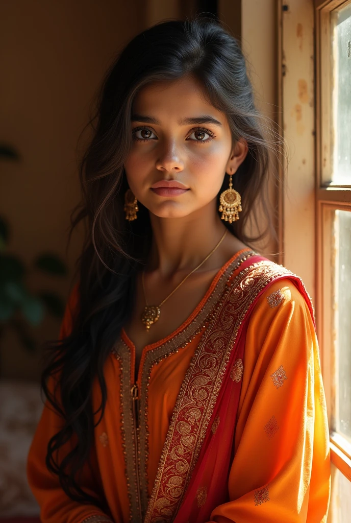 Indian muslim young beautiful girl. 15year's old, in churidar