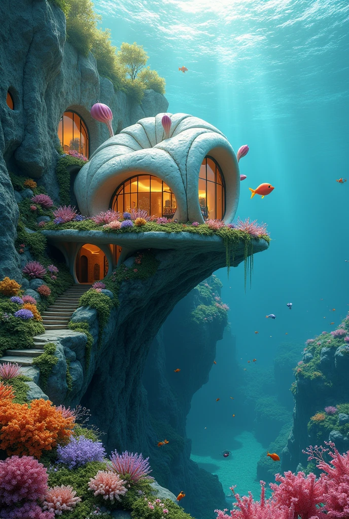 Flower House Europe House Under the Sea Cliff